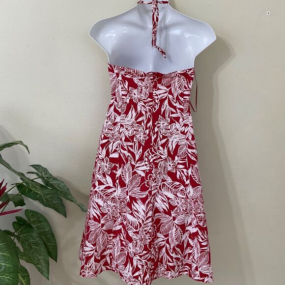 Robbie Bee Halter Fit /Flare Skater dress women’s  size 12 Tropical Floral Print - Picture 2 of 13